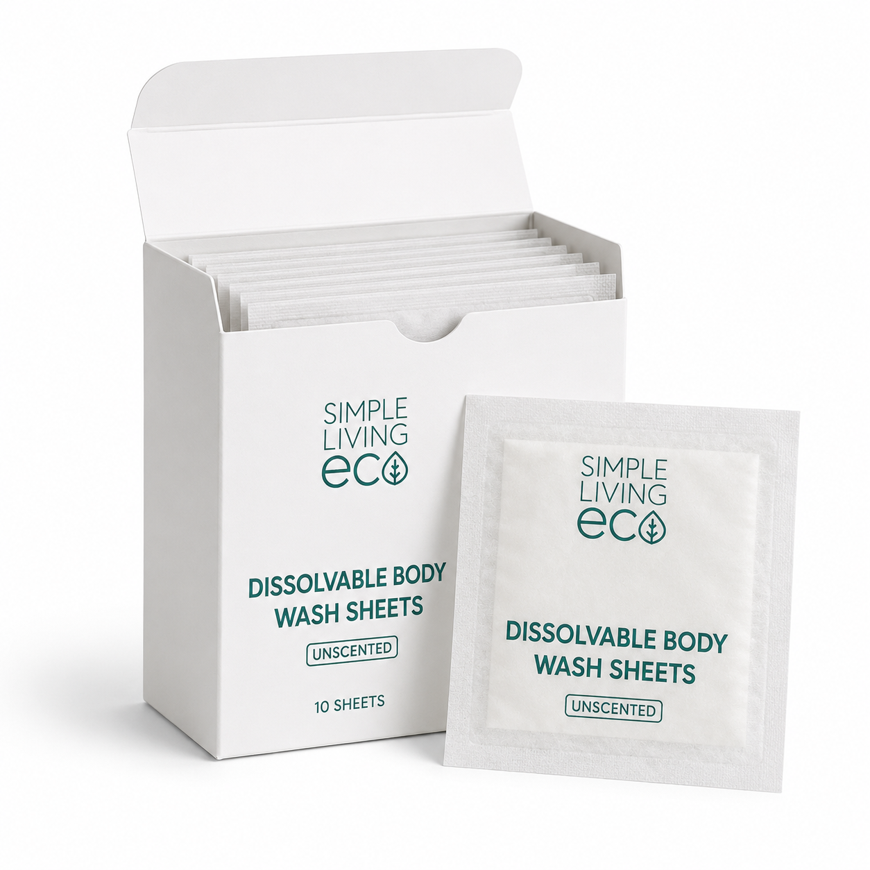 Body Wash Sheets – Unscented | Pack of 10
