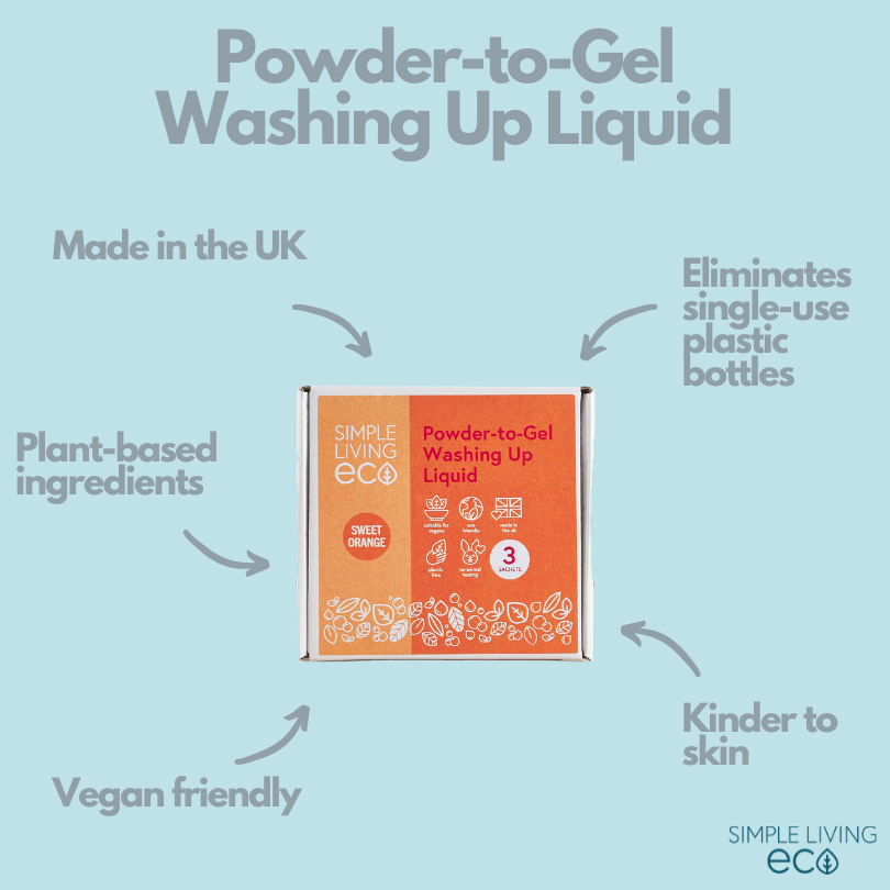 Powder to gel washing up liquid (3 pouches)